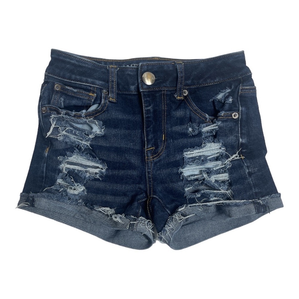 American Eagle outfitters high rise shorts, size 00, dark wash